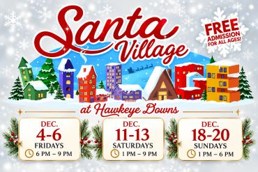 Santa Village at Hawkeye Downs event dates and details.