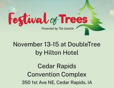Festival of Trees event at DoubleTree by Hilton Hotel, Cedar Rapids.
