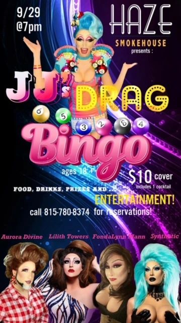 Drag Bingo poster showing drag queens