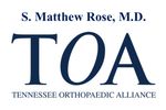 Logo of Tennessee Orthopaedic Alliance with Dr. S. Matthew Rose's name.