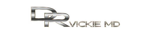 DR Vickie MD Logo
DR Vickie MD in silver and black umbre letters outlined in gold.