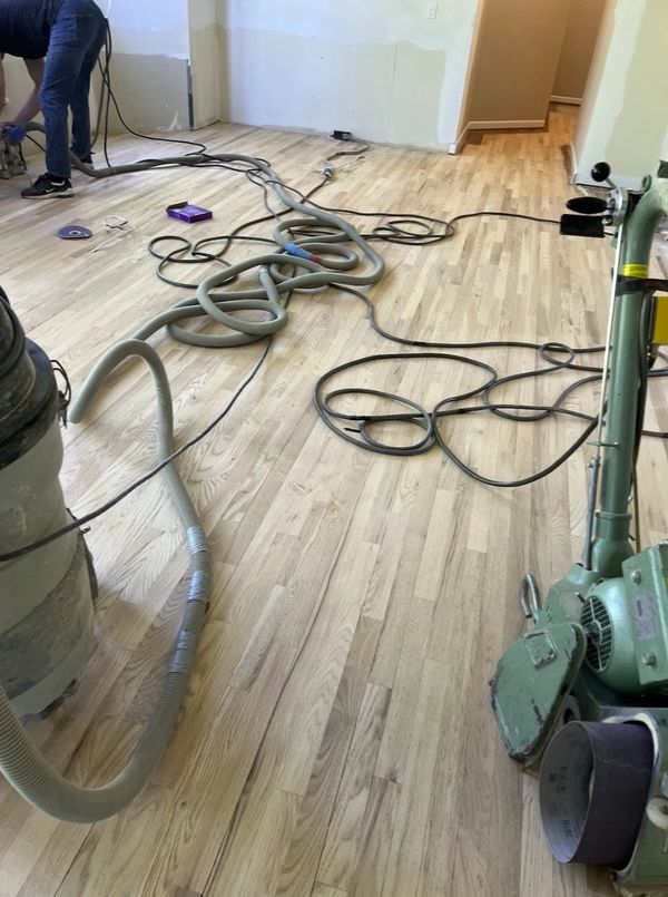 Dust-controlled hardwood floor sanding in Hudson, Ohio