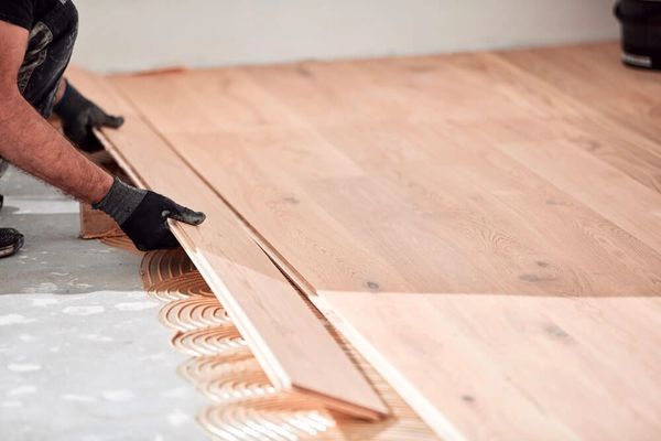 Newly installed hardwood flooring in a Hudson, Ohio property