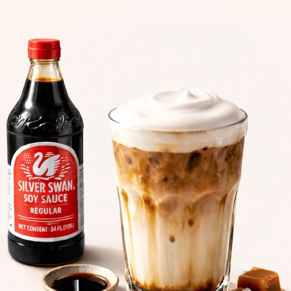 Silver Swan Latte.
Silver Swan Soy Sauce, Espresso, Caramel Cream, Sweetened Condensed Milk