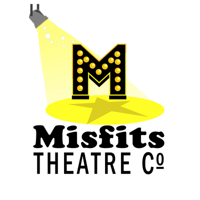 Spotlight shines on a glowing marquee letter M with star shadow.