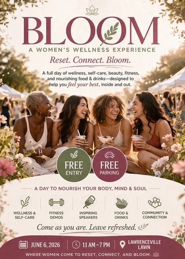 Women enjoying a wellness event focused on self-care and connection outdoors.