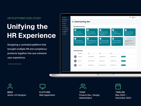 UX case study on unifying HR experience with a centralized platform.