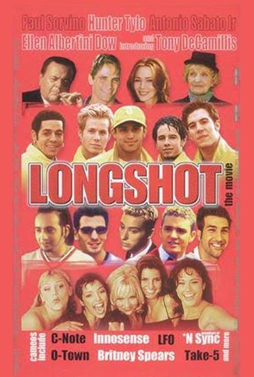 Movie poster for "Longshot" featuring a large cast and musical acts.