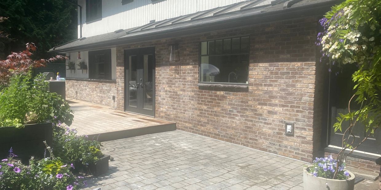 Decorative brick exterior of house