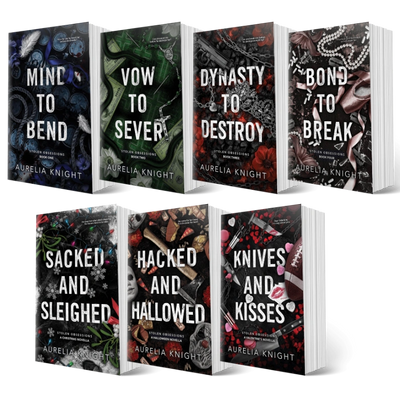 Aurelia Knight's "Stolen Obsessions" book series with dark, thematic covers.