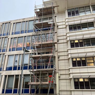 scaffolding tower at Essex University for PV solar installation