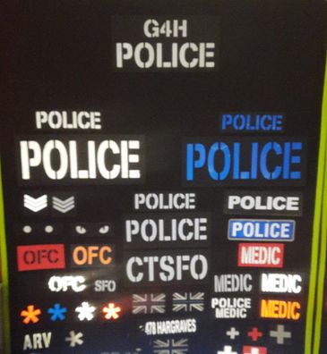 Laser cut specialist POLICE patches for sale in the United Kingdom for sale by G4H Rescue