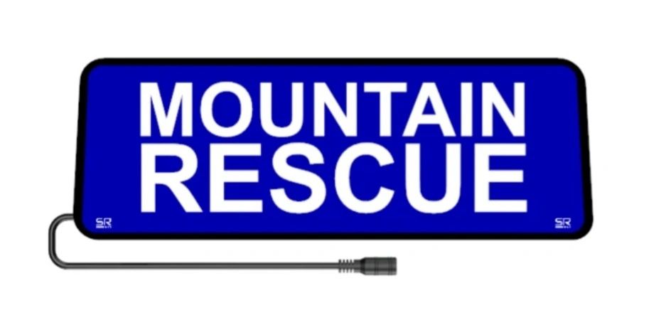 Mount Rescue Wall Sticker MOUNTAIN RESCUE, illuminated visor sign, Safe Responder X