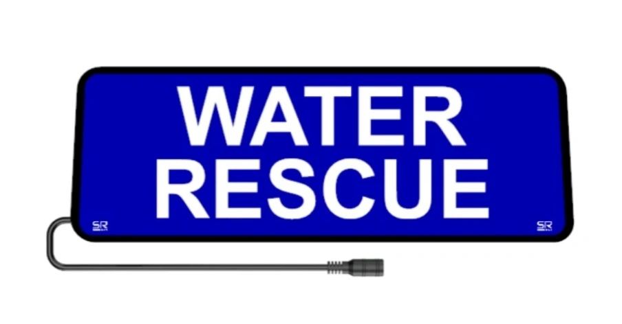 Water Rescue Ok Sign WATER RESCUE, illuminated visor sign, Safe Responder X