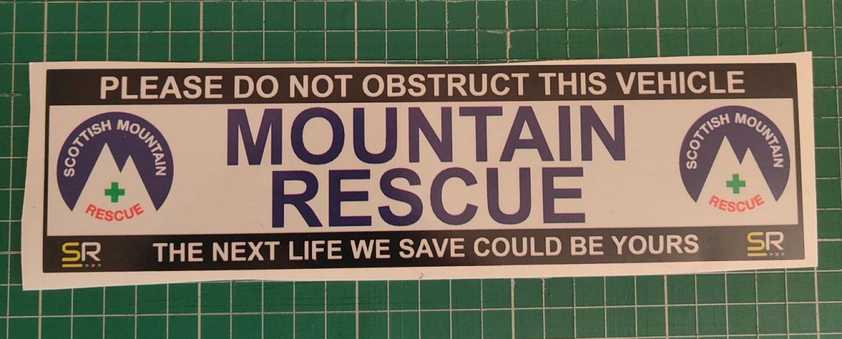 Mount Rescue Wall Sticker Scottish Mountain Rescue, reflective car sticker with SMR logos