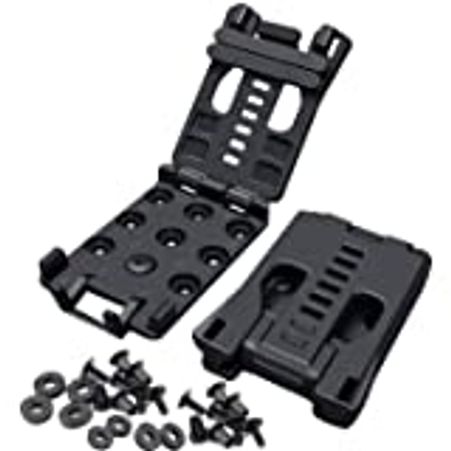 Black plastic mounting bracket with screws and washers.