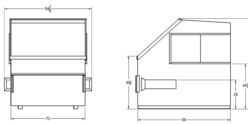 10 Yard Front load Container Dimensions
