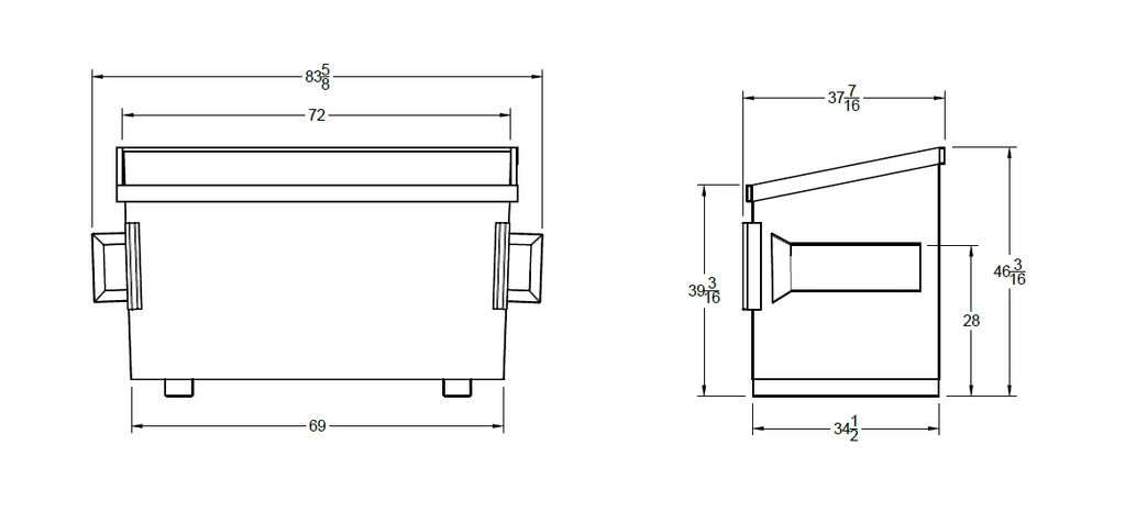 2 Yard Front Load Container Dimensions