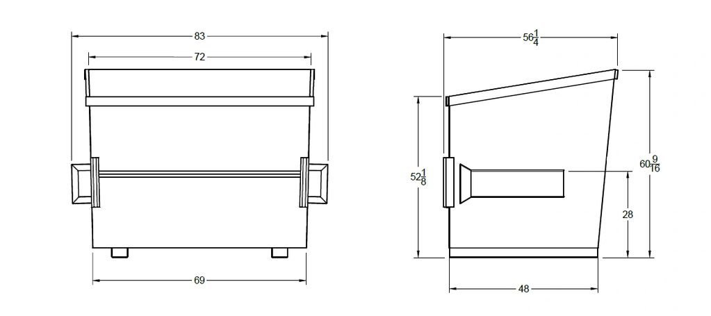 4 Yard Front Load Container Dimensions