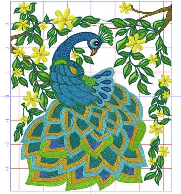 Peacock Machine Embroidery Digital Instant Download file PES JEF SEW VP3 and more
