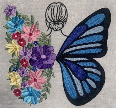 Flower butterfly Embroidery SEW, JPX JEF U, TAP HUS VIP PES M3 EXP HD SST XXX EBD DST DSZ TBF SHV ZO