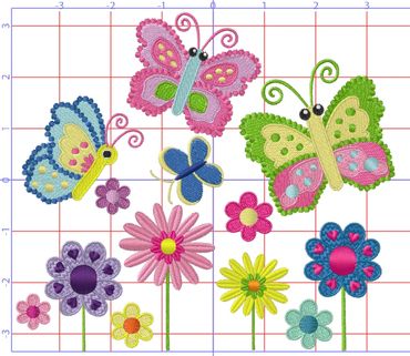 Butterfly Machine Embroidery Instant Digital Download File Quilting Embroidery Machine PES JEF etc..