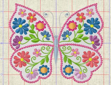 Butterfly Machine Embroidery Instant Digital Download File Quilting Embroidery Machine PES JEF etc..