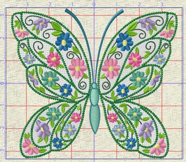 Butterfly Machine Embroidery Instant Digital Download File Quilting Embroidery Machine PES JEF etc...