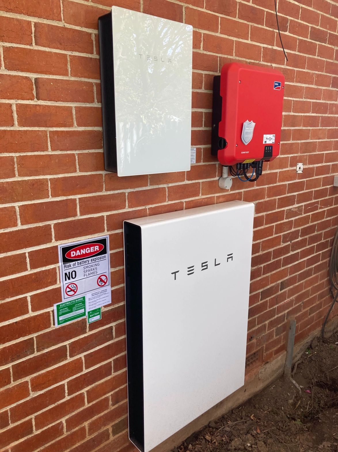 Tesla battery, inverter, and control box