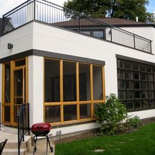 Modern residential building addition.
