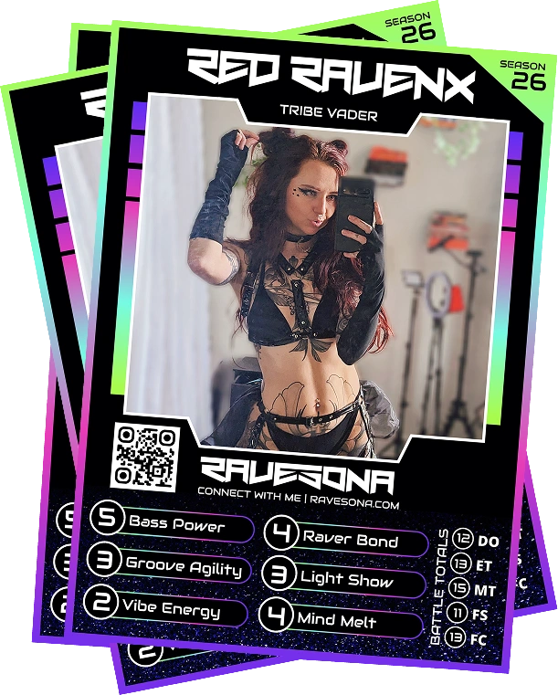 Stack of Ravesona trading cards