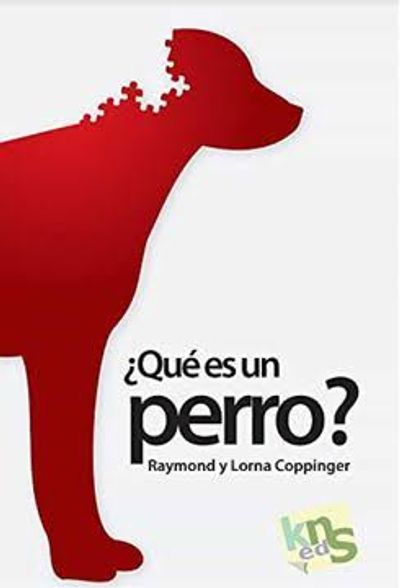 Silueta roja de un perro con piezas de rompecabezas faltantes y texto sobre perros.