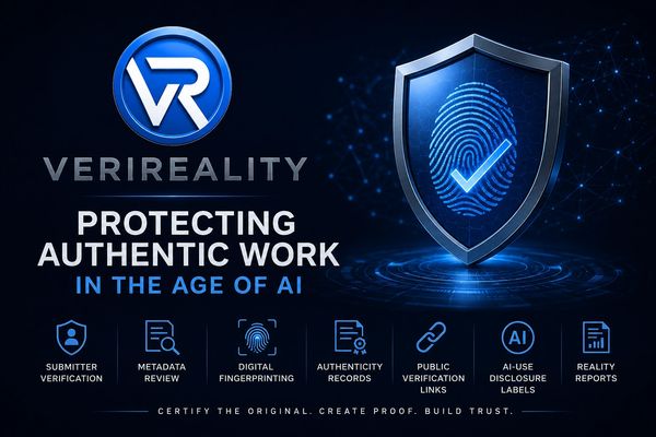 VeriReality protects authentic work in the AI era with digital fingerprinting and verification.