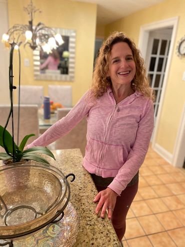 Hannah Bookbinder happy in the kitchen.