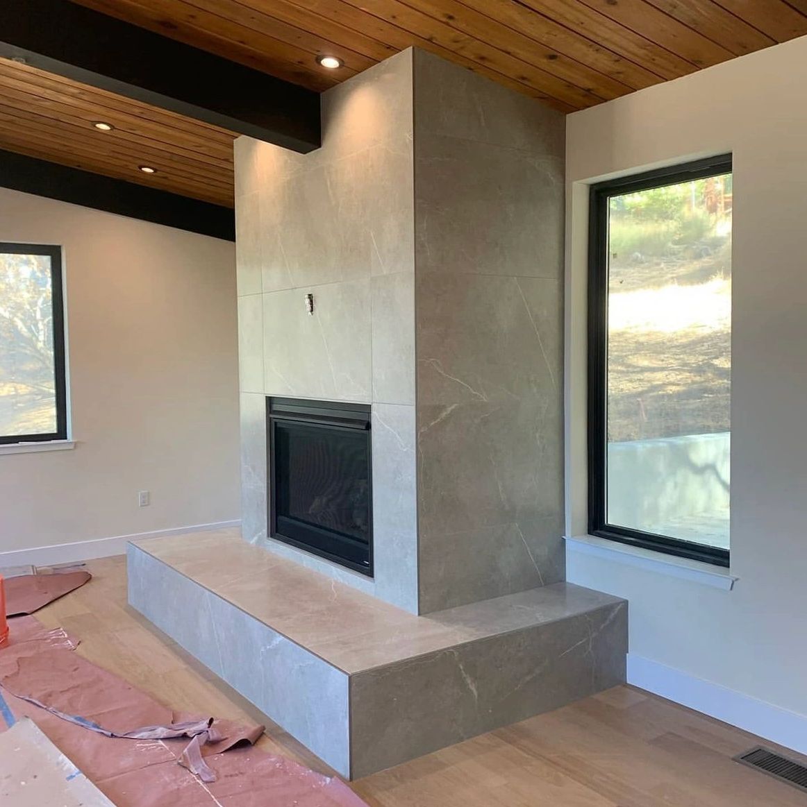 A classy designer chimney inside a house