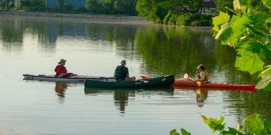 Kayakers enjoying Cedar Lake. 