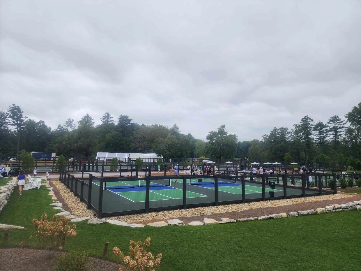 Built new concrete Cushion X Pickleball Courts at the High Hamptons Resort, Cashiers NC
