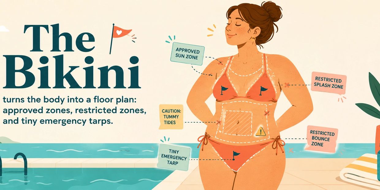 Illustration explaining bikini zones: approved, restricted, and emergency coverage areas.