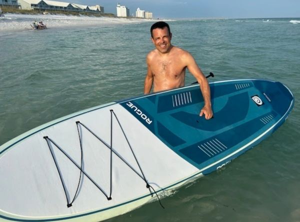 View of paddle boards we rent