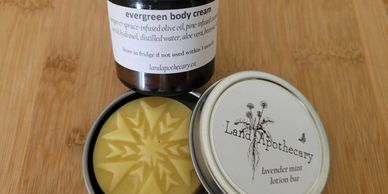 Land Apothecary evergreen cream and lotion bar