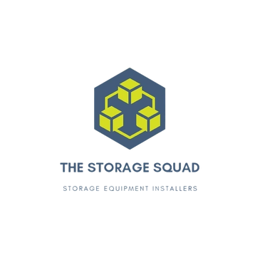 Logo of The Storage Squad with hexagonal design and cubes.