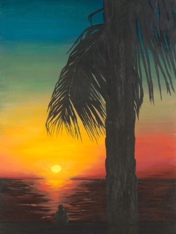 Baja Sunset, acrylic on canvas, 20”x30”