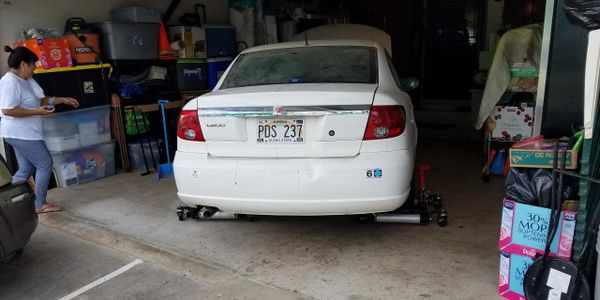 slid this car sideways to remove from garage. we go the extra distance to remove cars