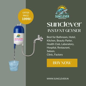 Sunclever Instant Geyser with offer price 1999/- for multiple uses.