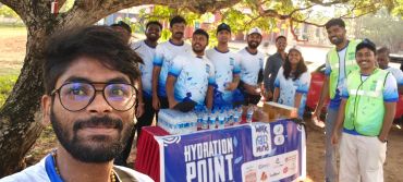 Group at hydration point during event.
