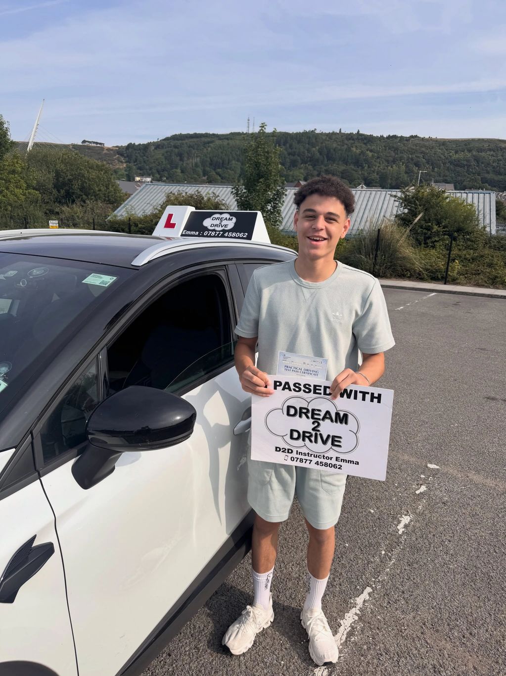 Solomon on the day that he passed his test with only two minors.