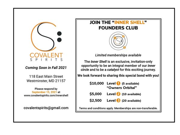 Covalent Spirits announces the exclusive Inner Shell Founders Club with limited memberships.