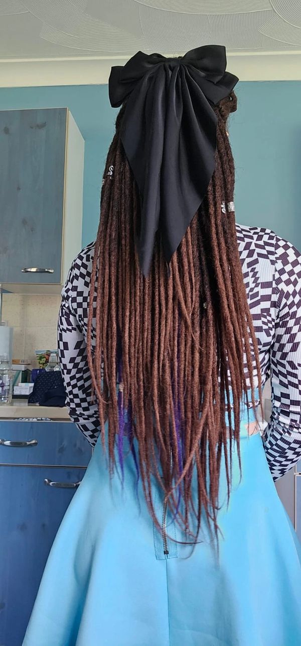 Synthetic double ended dreadlocks. Brown. Norfolk, UK