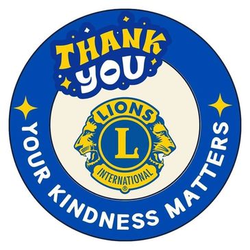Lions International thank you badge.