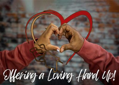 Hands forming a heart shape with a loving message.